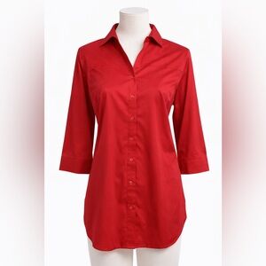 Chico's Red Button-Up Blouse